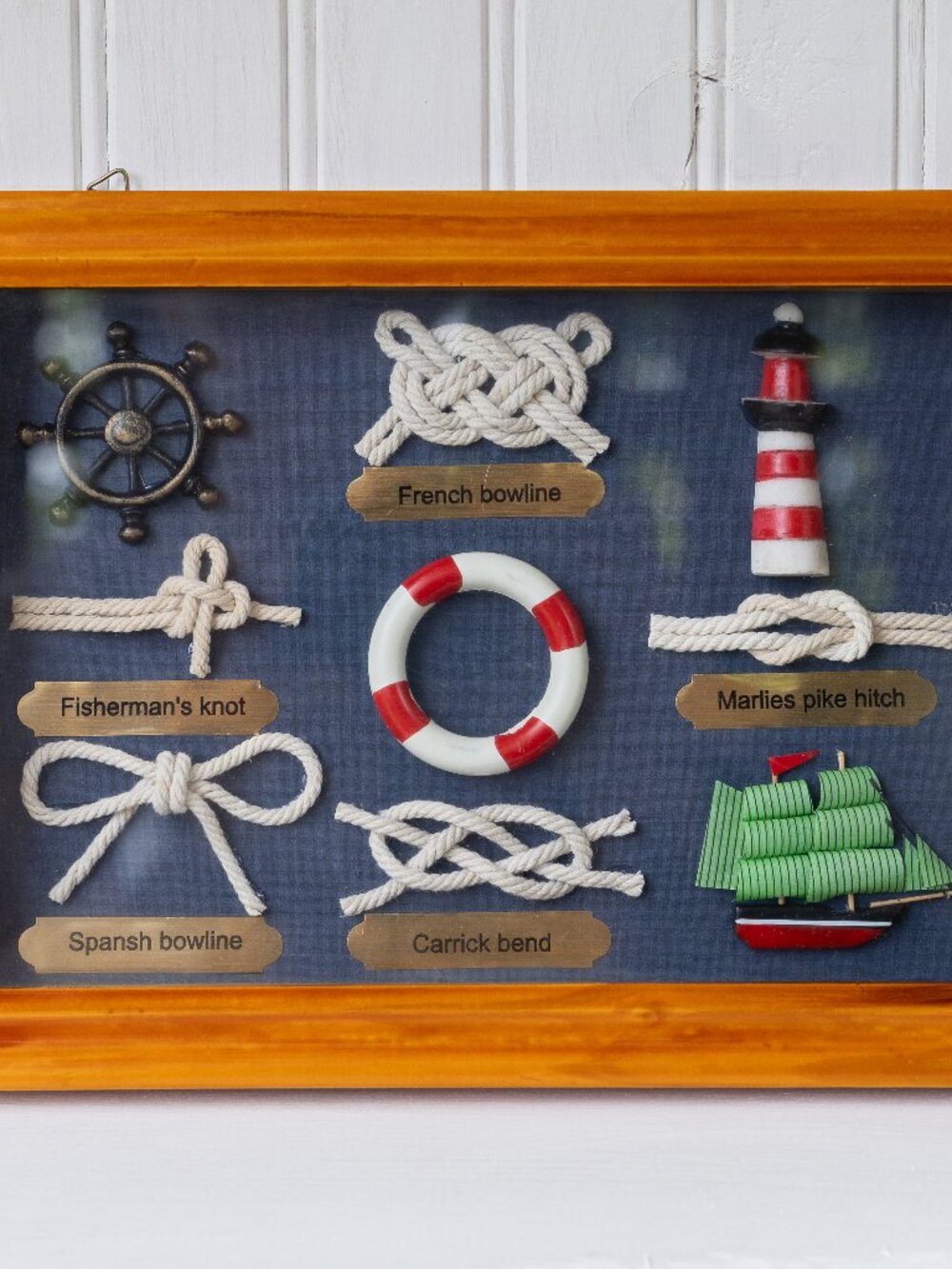 Vintage Nautical Knot Board Shadow Box Wall Decor